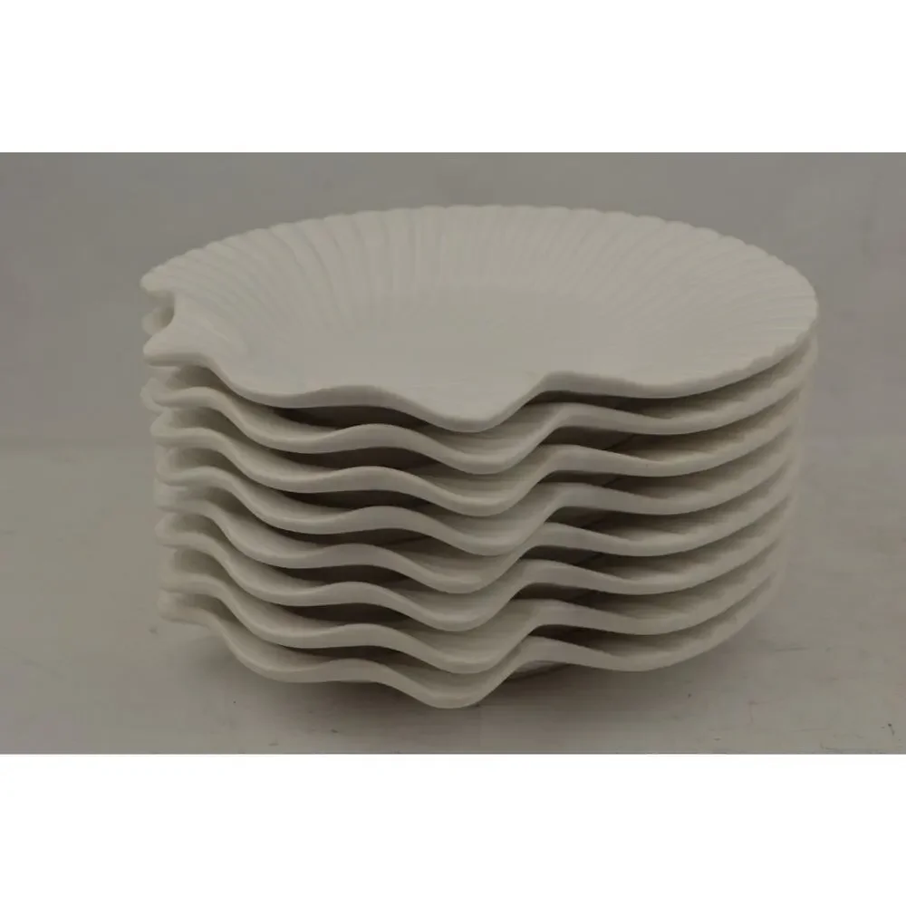 Sea La Table Portugal White Seashell Scallop Dinner Plates 10